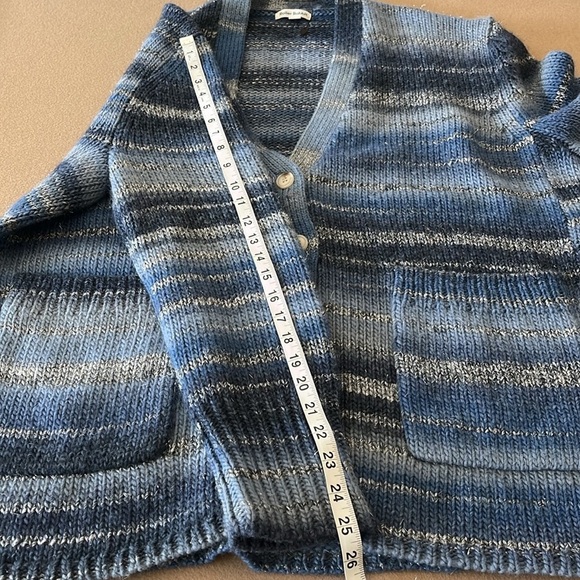 Roller Rabbit LILLIEN CARDIGAN SWEATER Blue Metallic Wool Blend- M/L - Picture 9 of 9